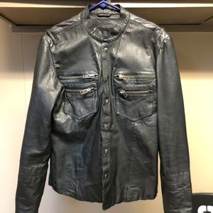 Men's All Saints Leather Jacket - Medium